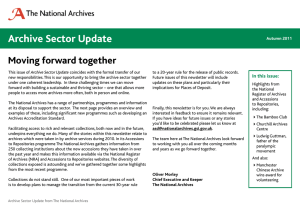 Archive Sector Update Moving forward together In this issue: