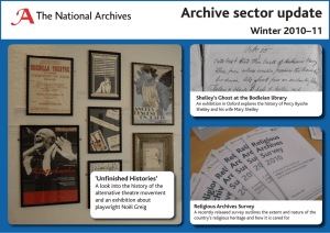 Archive sector update Winter 2010–11 ‘Unfinished Histories’