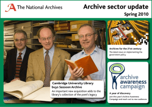 Archive sector update Spring 2010 Cambridge University Library buys Sassoon Archive