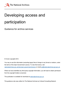 Developing access and participation  Guidance for archive services