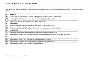 ‘Funding the Archives Sector’ Action Plan 2012-15