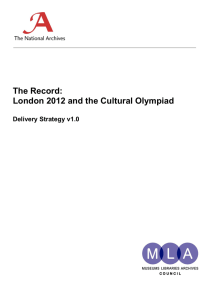 The Record: London 2012 and the Cultural Olympiad Delivery Strategy v1.0