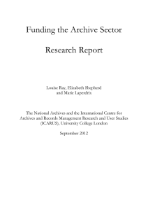 Funding the Archive Sector  Research Report