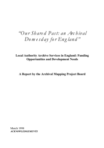 “Our Shared Past: an Archival Domesday for England