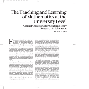 F The Teaching and Learning of Mathematics at the University Level