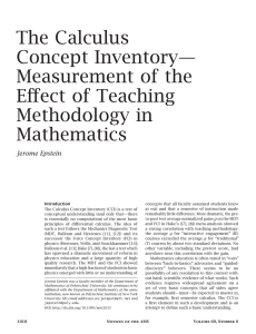 The Calculus Concept Inventory— Measurement of the Effect of Teaching