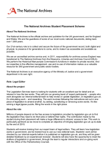 The National Archives Student Placement Scheme