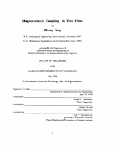 Magnetoelastic Coupling  in  Thin  Films Ohsung  Song