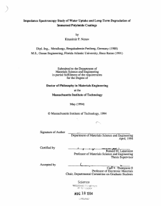 Impedance Spectroscopy Study of Water Uptake and Long-Term Degradation of