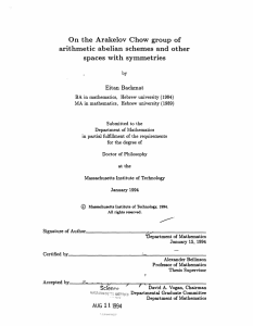 arithmetic  abelian  schemes and other spaces w'th  symmetries
