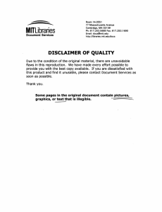 MITLibraries DISCLAIMER OF QUALITY