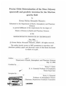 Precise  Orbit Determination  of  the  Mars ... spacecraft  and  geodetic  inversion  for ...