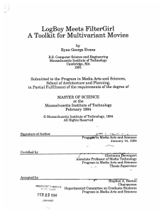 LogBoy  Meets  FilterGirl A  Toolkit for Multivariant Movies