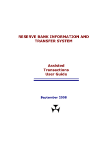 RESERVE BANK INFORMATION AND TRANSFER SYSTEM Assisted