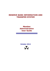 RESERVE BANK INFORMATION AND TRANSFER SYSTEM Member