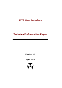 RITS User Interface Technical Information Paper Version 2.7