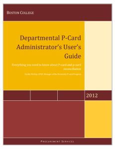 Departmental P-Card Administrator’s User’s Guide 2012