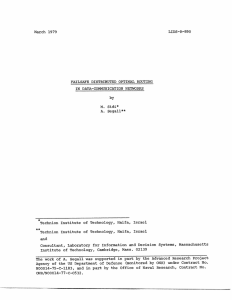 LIDS-R-890 March  1979 FAILSAFE  DISTRIBUTED  OPTIMAL  ROUTING