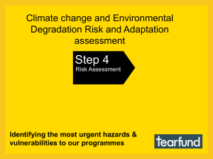 Step 4 Climate change and Environmental Degradation Risk and Adaptation assessment