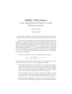 NSERC USRA Report Novel Approximation Schemes to model Hydraulic Fracture Alec Theriault