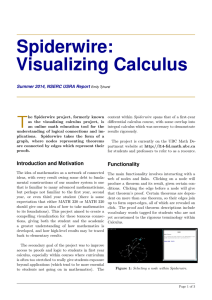 Spiderwire: Visualizing Calculus T Summer 2014, NSERC USRA Report