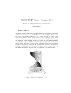 NSERC USRA Report – Summer 2013 1 Introduction