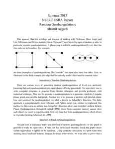 Summer 2012 NSERC USRA Report Random Quadrangulations Shamil Asgarli