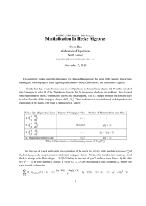 Multiplication In Hecke Algebras Owen Ren Mathematics Department Math Annex