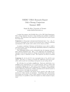 NSERC USRA Research Report Oda’s Strong Conjecture Summer 2009