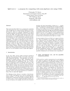 — a program for computing with semi-algebraic sets using CADs