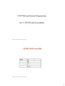 IT350 Web and Internet Programming  Set 17: HTTPS and Accessibility