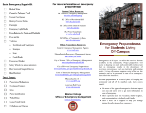 For more information on emergency Basic Emergency Supply Kit preparedness: