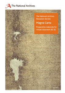 Magna Carta The National Archives Education Service Preparation materials for