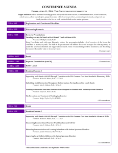 CONFERENCE AGENDA F , A 11, 2014 · T