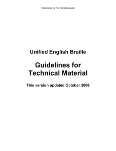 Guidelines for Technical Material Unified English Braille