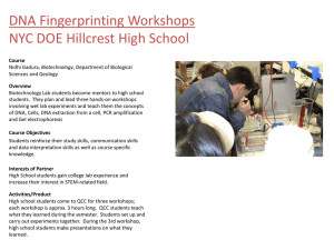 DNA Fingerprinting Workshops NYC DOE Hillcrest High School