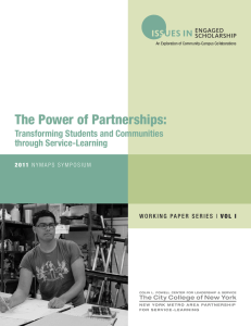 The Power of Partnerships: Transforming Students and Communities through Service-Learning 2 0 11