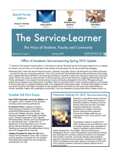 The Service-Learner W The Voice of Students, Faculty and Community