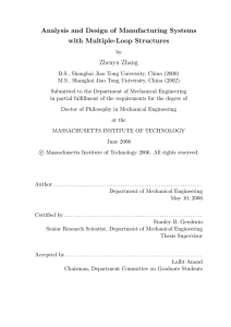 Analysis and Design of Manufacturing Systems with Multiple-Loop Structures Zhenyu Zhang