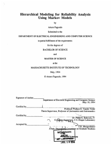 Hierarchical Modeling  for  Reliability  Analysis Arturo Fagundo