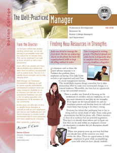 Manager The Well-Practiced Finding New Resources in Strengths