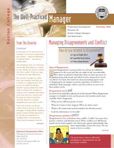 Manager The Well-Practiced Managing Disagreements and Conflict
