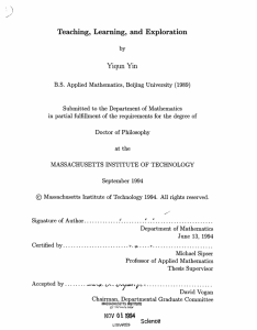 Teaching,  Learning, and  Exploration Yiqun Yin