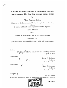 Towards  an  understanding of  the  carbon ... changes  across  the  Toarcian  oceanic ...