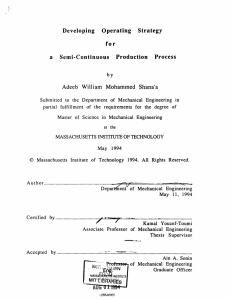 for Developing  Operating  Strategy a  Semi-Continuous Production