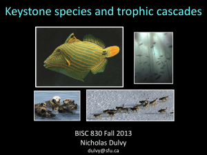 Keystone species and trophic cascades BISC 830 Fall 2013 Nicholas Dulvy
