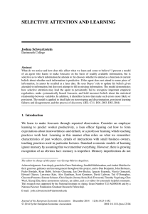 SELECTIVE ATTENTION AND LEARNING Joshua Schwartzstein Dartmouth College