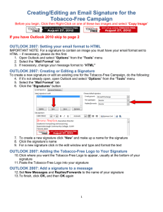 Creating/Editing an Email Signature for the Tobacco-Free Campaign