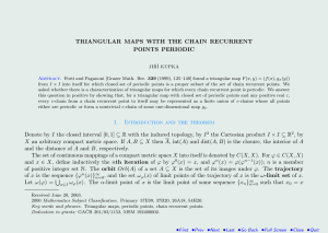 TRIANGULAR MAPS WITH THE CHAIN RECURRENT POINTS PERIODIC