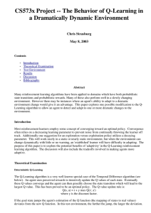 CS573x Project -- The Behavior of Q-Learning in Chris Strasburg